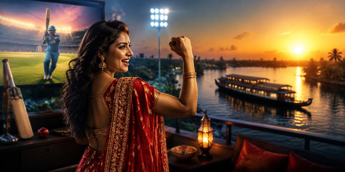 Kerala user enjoying mobile cricket betting on 722101
